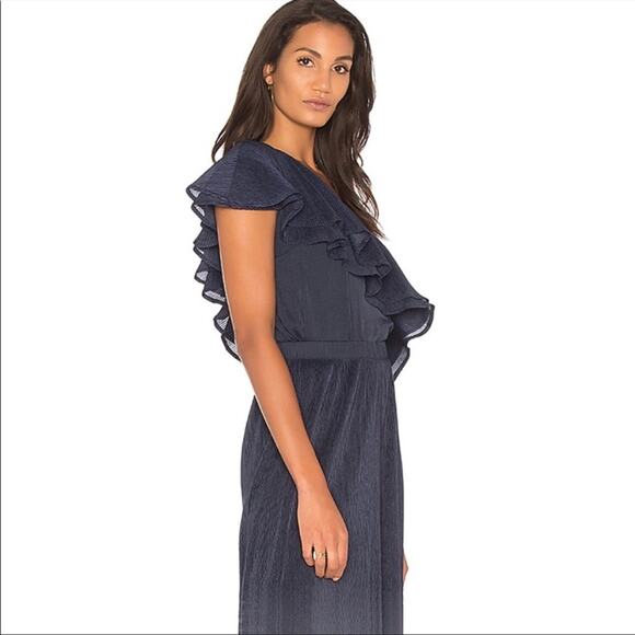 NEW Revolve Capulet Vanessa Navy Ruffle One Shoulder Top, Small, MSRP $158 - Picture 2 of 13